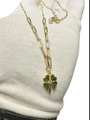 İtalyan Işıltılı Ataç ZincirTaşlı Yonca Çok Şık Günlük Altın Kolye thumbnail 2