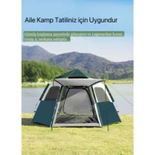 - Tam Otomatik Su ve Rüzgar Geçirmez Gölgelikli Altıgen Çadır Aile Çadırı 280*240*155 cm - 3