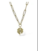 İtalyan Işıltılı Ataç ZincirTaşlı Yonca Çok Şık Günlük Altın Kolye thumbnail 1