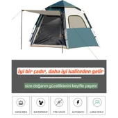 - Tam Otomatik Su ve Rüzgar Geçirmez Gölgelikli Altıgen Çadır Aile Çadırı 280*240*155 cm - 4