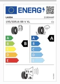 LAS.195/50R16 88V XL REVOLA (ELT) (B-A-71) (YAZ) LASSA LASTİK (2025) - 2