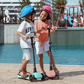 Let's Ride 3 Tekerlekli Katlanabilir Işıklı Scooter Turkuaz - 2