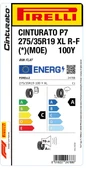 Pirelli 275/35R19 100Y Xl R-F Cınturato P7 * Moe C-A-70 Yaz Oto Lastiği (Üretim Yılı: 2025) thumbnail 2