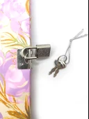 Çiçek Ebru Desen Hatıra Defteri (Günlük) Kilitli Defter 80 yaprak - Mor thumbnail 2