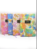 Çiçek Ebru Desen Hatıra Defteri (Günlük) Kilitli Defter 80 yaprak - Turuncu - 4