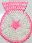 El işi örme şeker Pembe Beyaz iki renkli Banyo Lifi thumbnail 2