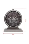 Efe Mark Premium Serisi Antik Eskitme Kadranlı Döner Çarklı 32x28 CM Ev ve Ofis Masa ve Duvar Saati Rakamlı Gri thumbnail 5