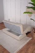 Kilim Mobilya Robin Kanepe Üç Kişilik Çift Kişilik Yatak Olabilen Kanepe Bej - 3
