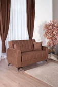 Kilim Mobilya Linda Iki Kişilik Kanepe Yüksek Ayaklı Kahverengi - 1