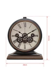Efe Mark Premium Serisi Antik Eskitme Kadranlı Döner Çarklı 32x28 CM Ev ve Ofis Masa ve Duvar Saati Roma Rakamlı Bakır thumbnail 5