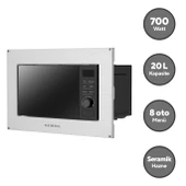 Kumtel Gri Dijital Ankastre Mikrodalga Fırın HMB20-02 thumbnail 2