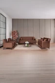 Kilim Mobilya Linda Koltuk Takımı 3 2 B B Kahverengi - 1