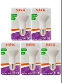 (5 Adet) Şavk 8W (54W) Sarı Işık (3000K) E27 Duylu (Kalın Duy) Led R63 Ampul thumbnail 1