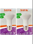 (2 Adet) Şavk 8W (54W) Sarı Işık (3000K) E27 Duylu (Kalın Duy) Led R63 Ampul thumbnail 1