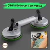 Çiftli Vantuz Cam Vakumlu Fayans Ahşap Tutucu Taşıma Araba Kaporta Göcük Çektirme 2'li Alüminyum - 1