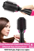 Deluxe 4 Vitesli Çok Kademeli 1200w Elektrik Hava Üflemeli 2.5m Kablolu Saç Düzleştirici Fön Tarağı - 1