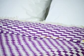 %100 Pamuklu Jakarlı Dama Desenli Çift Kişilik Pike 220x240 - 5