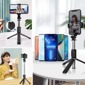 TOPTANBULURUM Masaüstü Tripod Olabilen Telefon Tutuculu Kablosuz Kumandalı Selfie Çubuğu - 4