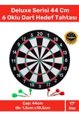 Deluxe Seri Kaliteli 17' Her Yaş Için Iç Dış 44 Cm Kız Erkek Çocuk 6 Ok Dart Ahşap Hedef Tahtası - 1