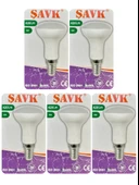 (5 Adet) Şavk 6W (37W) Beyaz Işık (6500K) E14 Duylu (İnce Duy) Led R50 Ampul thumbnail 1