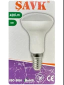 (5 Adet) Şavk 6W (37W) Beyaz Işık (6500K) E14 Duylu (İnce Duy) Led R50 Ampul thumbnail 2