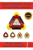 Deluxe Su Geçirmez Sızdırmaz 3 Ledli Solar Üçgen Reflektör Güneş Enerjili Refluj Araba Oto Lambası - 1