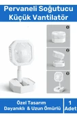 Deluxe Katlanabilir 2 Modlu Usb Şarjlı Sessiz Mini Fan Yelpazeli Pervaneli Soğutucu Vantilatör thumbnail 1