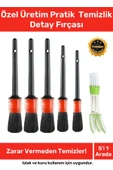 Deluxe Seri Pratik Islak Kuru Otomobil Oto Araç Araba Klima Temizlik Detay Fırçası 5+1 Set - 1