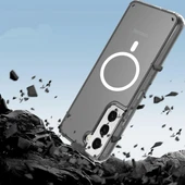 Samsung Samsung S23 Plus Kılıf M-safe Şarj Özellikli Şeffaf Sert PC Embos Kapak thumbnail 5