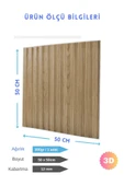 Renkli Duvarlar 1m² (50cmx50cm 4 Adet)Kahverengi 3D ABS PVC Malzeme Dayanıklı Duvar Paneli Silinebilir Lambiri Panel thumbnail 4