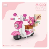 130 Parça Mikro Bloklar Pembe Motorsiklet 10+ Yaş - 2