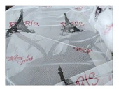 Taç tül perde-Paris motifli - 1