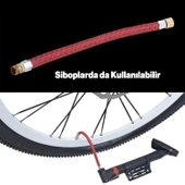 Bisiklet Pompa Seti El Tipi Ayak Tutamaklı Hava Top Şişirme Plastik Başlıklı Borulu İğne Uçlu 30 cm - 5