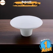Bohem Beyaz Geniş Mantar Kulp Düğme 1 ADET Mobilya Dolabı Çekmece Mutfak Dolap Kulpu Kulbu Plastik - 1