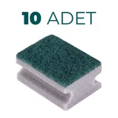 Everklean 10'lu Oluklu Gri Ekonomik Tırnak Korumalı Bulaşık Süngeri - 1