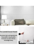 Renkli Duvarlar 1m² (50cmx50cm 4 Adet) Beyaz 3D ABS PVC Malzeme Dayanıklı Duvar Paneli Silinebilir Lambiri Panel - 3