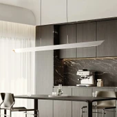 Apliqa Late Gri Sıralı Yemek Masası Üstü 30 Watt Modern Sarkıt Salon Led Avize thumbnail 1