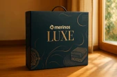 Merinos Luxe 3 Parça Çift Kişilik Yatak Örtüsü Seti Kutulu 230x250 Petek Pudra - 4