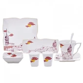 Karaca Sevda 32 Parça 6 Kişilik Kare Kahvaltı Takımı - 5