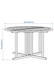 Yemek Masası, Açık Kahverengi, 130 cm Balkon,Teras,Bahçe Masa Ahşap Yuvarlak - 4