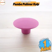 Bohem Pembe Geniş Mantar Kulp Düğme 1 ADET Mobilya Dolabı Çekmece Mutfak Dolap Kulpu Kulbu Plastik thumbnail 1