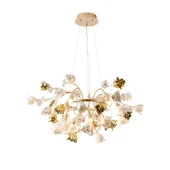 Apliqa Faxon 9'lu Gold Çiçek Desenli Modern Yuvarlak Sarkıt Salon Avize thumbnail 4