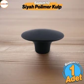 Bohem Siyah Geniş Mantar Kulp Düğme 1 ADET Mobilya Dolabı Çekmece Mutfak Dolap Kulpu Kulbu Plastik - 1