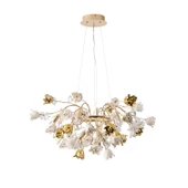 Apliqa Faxon 9'lu Gold Çiçek Desenli Modern Yuvarlak Sarkıt Salon Avize thumbnail 1