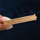 Kenarları Taşlı Dorika Toplu Altın Kelepçe Bilezik - 3