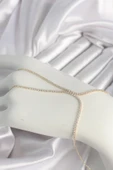 Pirinç Gold Renk Zirkon Taşlı Su Yolu Zirkon Taşlı Kadın Şahmeran - TJ-SN615 - 1