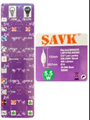 (5 Adet) Şavk 5,5W (37W) Sarı Işık (3000K) E14 Duylu (İnce Duy) Led Kıvrık Ampul - 4