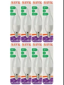 (8 Adet) Şavk 5,5W (37W) Sarı Işık (3000K) E14 Duylu (İnce Duy) Led Kıvrık Ampul thumbnail 1