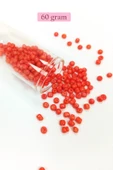 Dökme Cam Kum Boncuk Büyük Boy (6/0) 4 mm - 60 Gram - Turuncu - BNC137 - 1