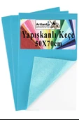 Açık Mavi Yapışkanlı Keçe 50x70 cm 3 Adet 2.0 mm Kendinden Yapışkanlı Renkli Hobi Keçesi Elişi Keçe Kumaşı Anasınıfı - 1